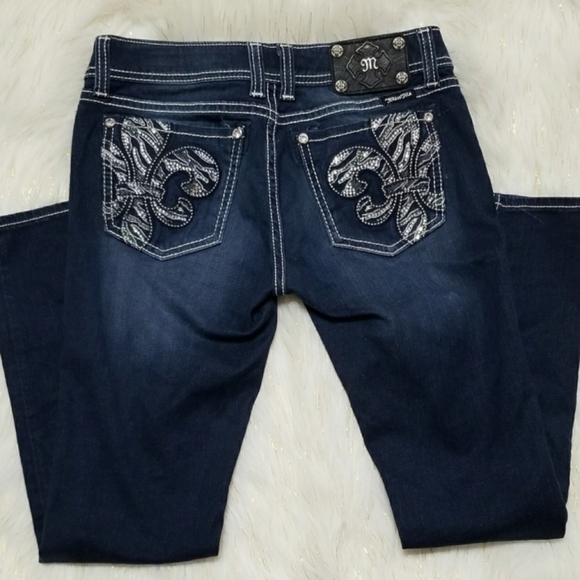 Miss Me Easy Skinny Zebra Jeweled Embellished Sequined Bling Plus Size Jeans 36 - Picture 4 of 5